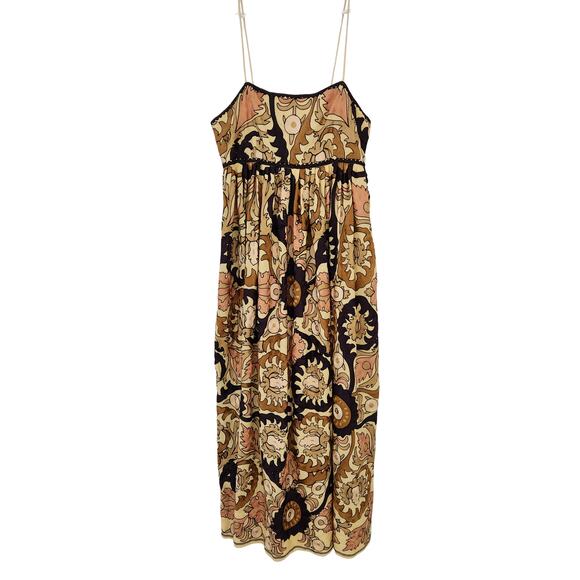 Ulla Johnson Maxi Dress RARE Fall Mayra Yarrow Gold Brown Purple Embroidered 4 - Picture 5 of 13